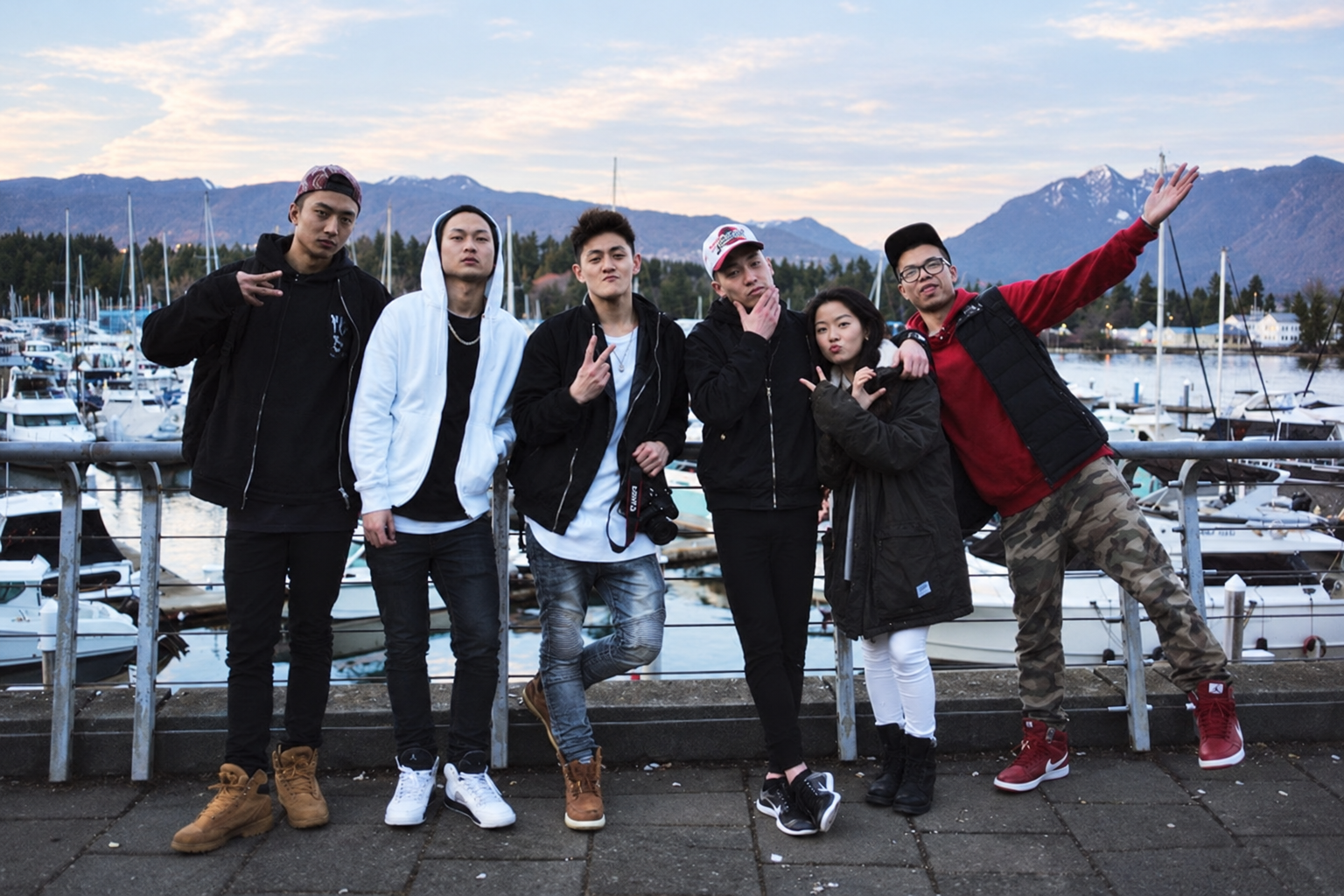 Friends gathered at Coal Harbour