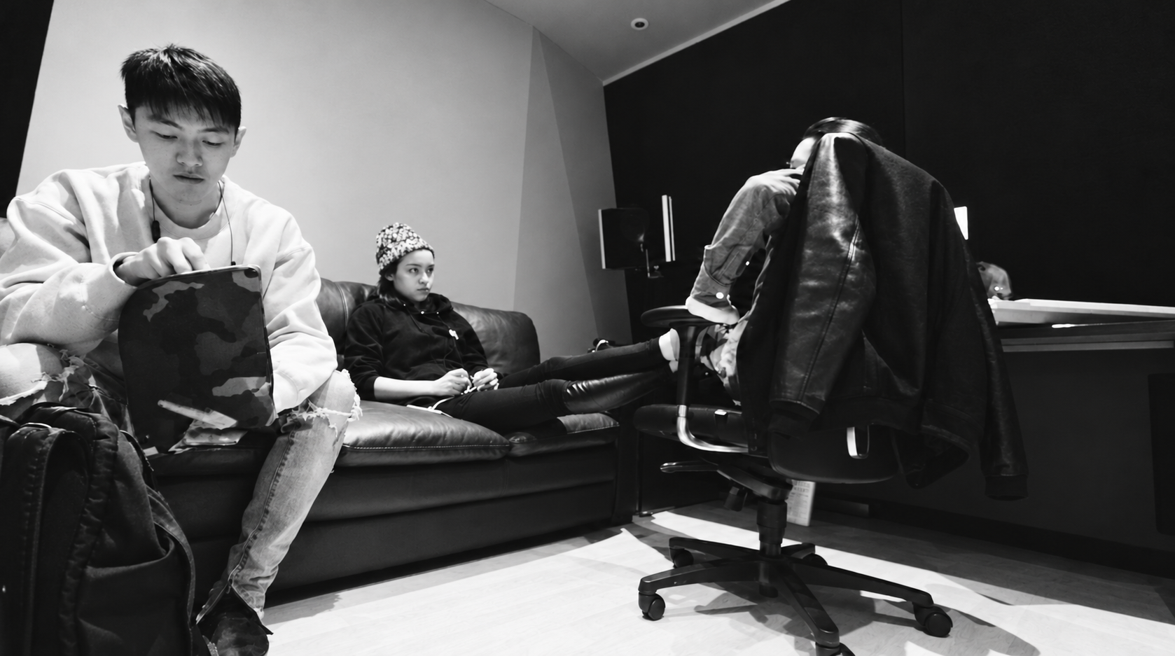 Stanley Yang and Lexie in the studio