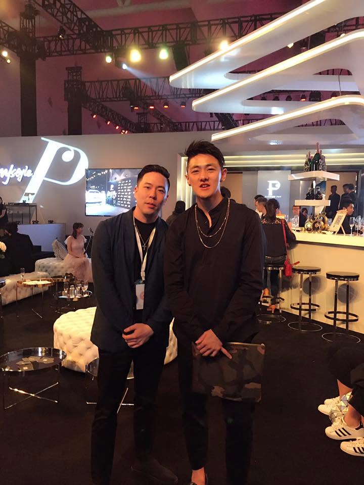 Stanley Yang with Elmo at an event