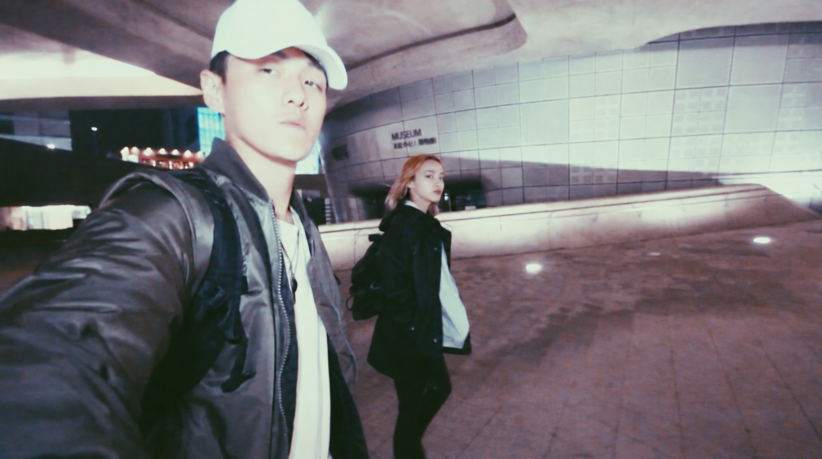 Stanley Yang and Lexie outside a museum