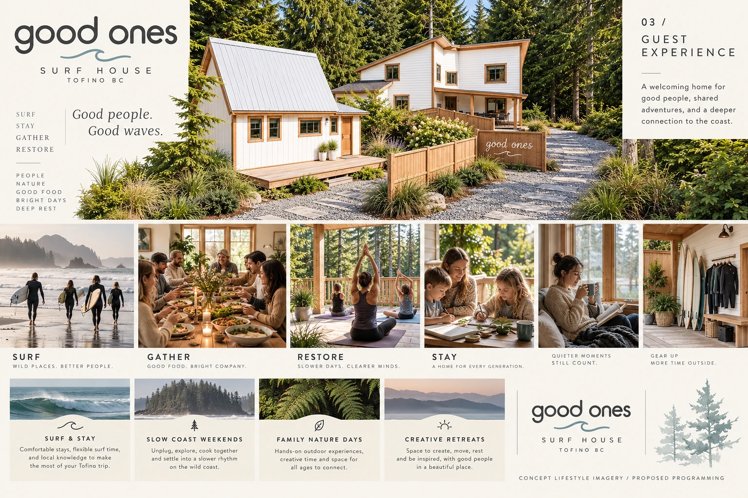 GOOD ONES SURF HOUSE — Guest experience / surf, gather, restore, stay