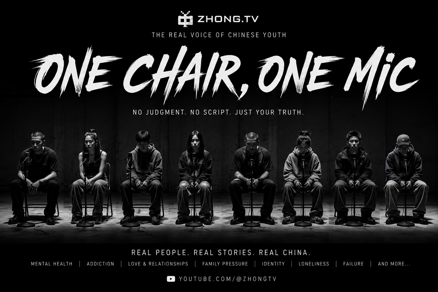 One Chair, One Mic — campaign concept 1