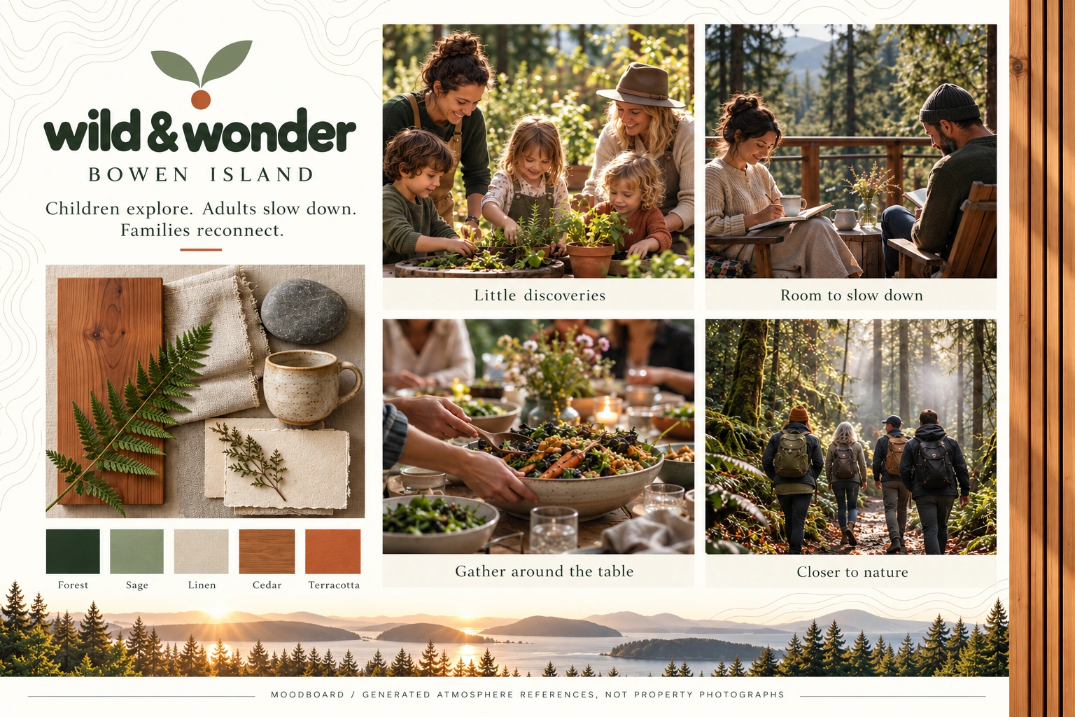WILD & WONDER — Materials / atmosphere / guest experience
