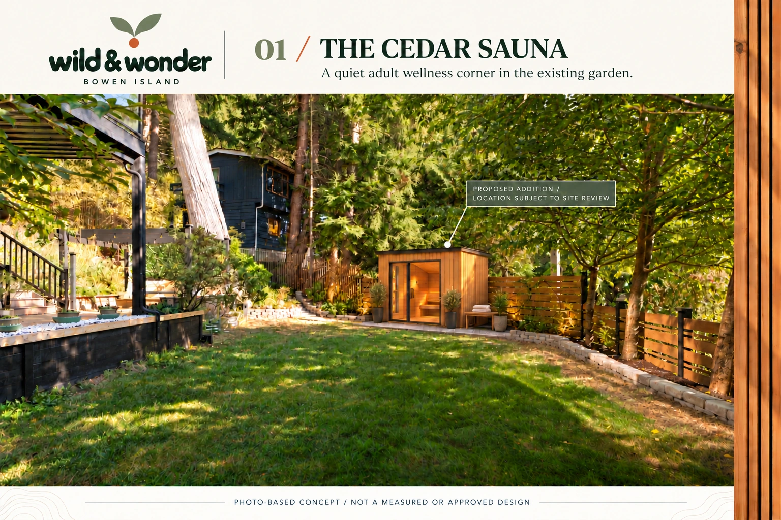 WILD & WONDER — cedar sauna concept