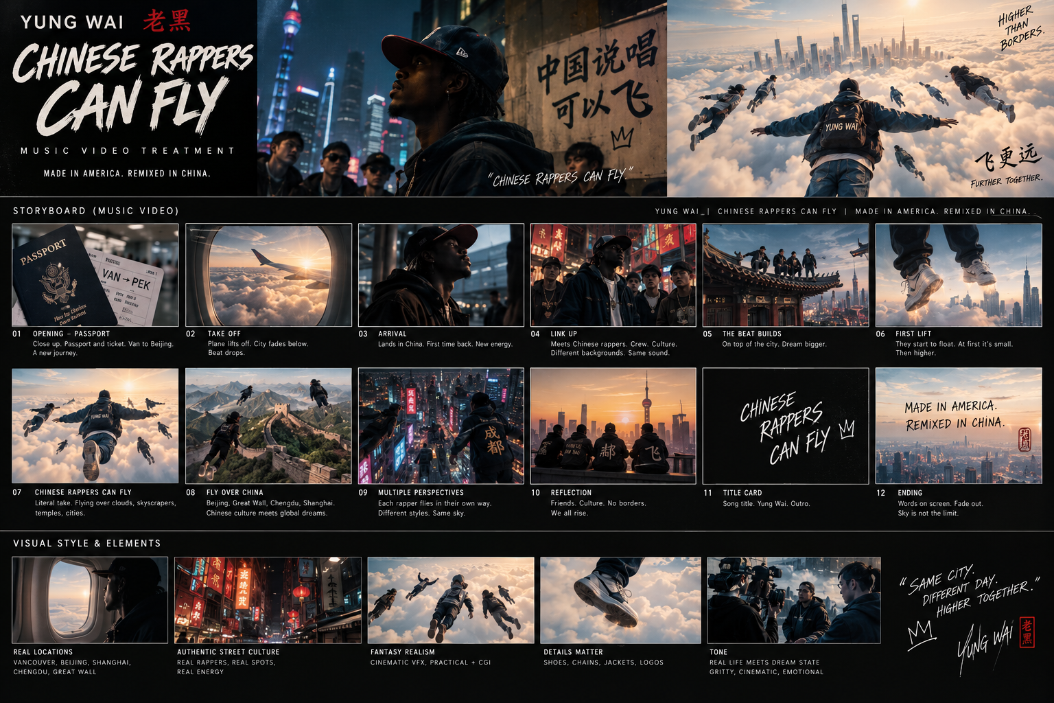 Yung Wai — Chinese Rappers Can Fly — music video treatment 02