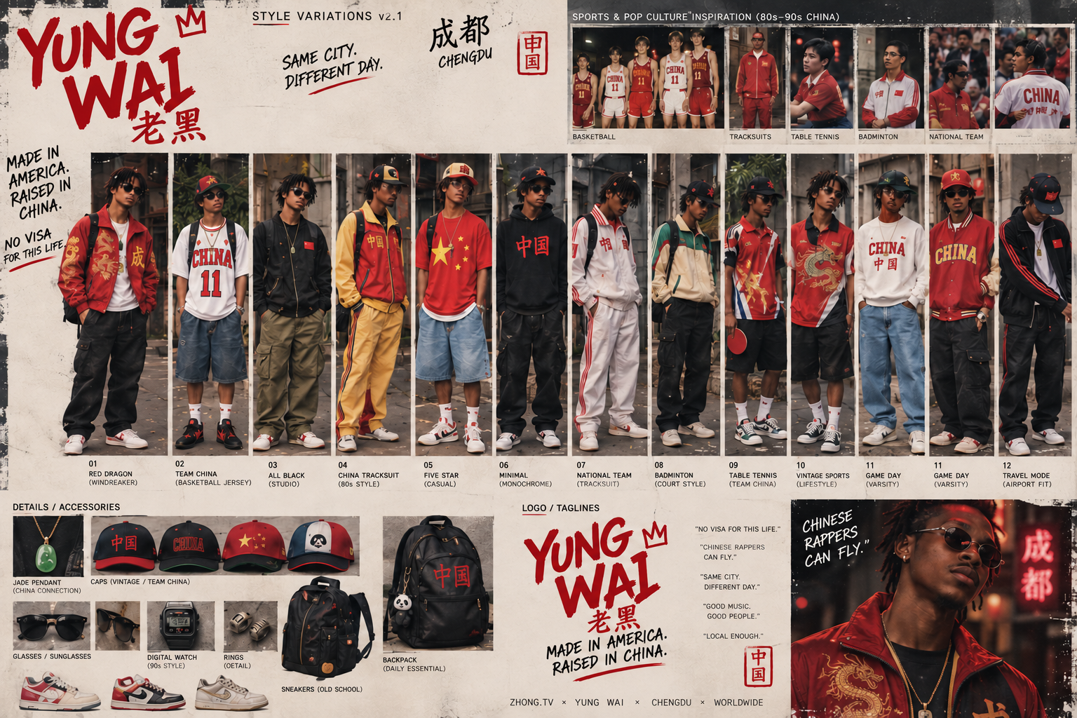 Yung Wai — Style variations / sports and pop culture